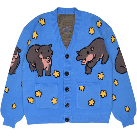 Blue Pygmy Hippo Cardigan