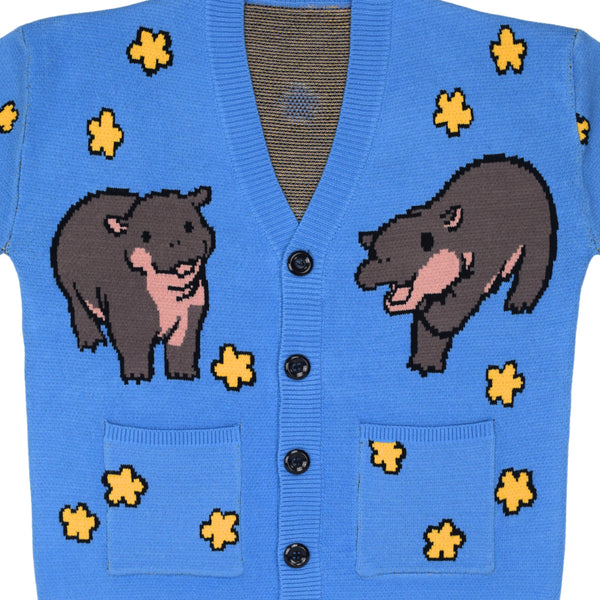 Blue Pygmy Hippo Cardigan