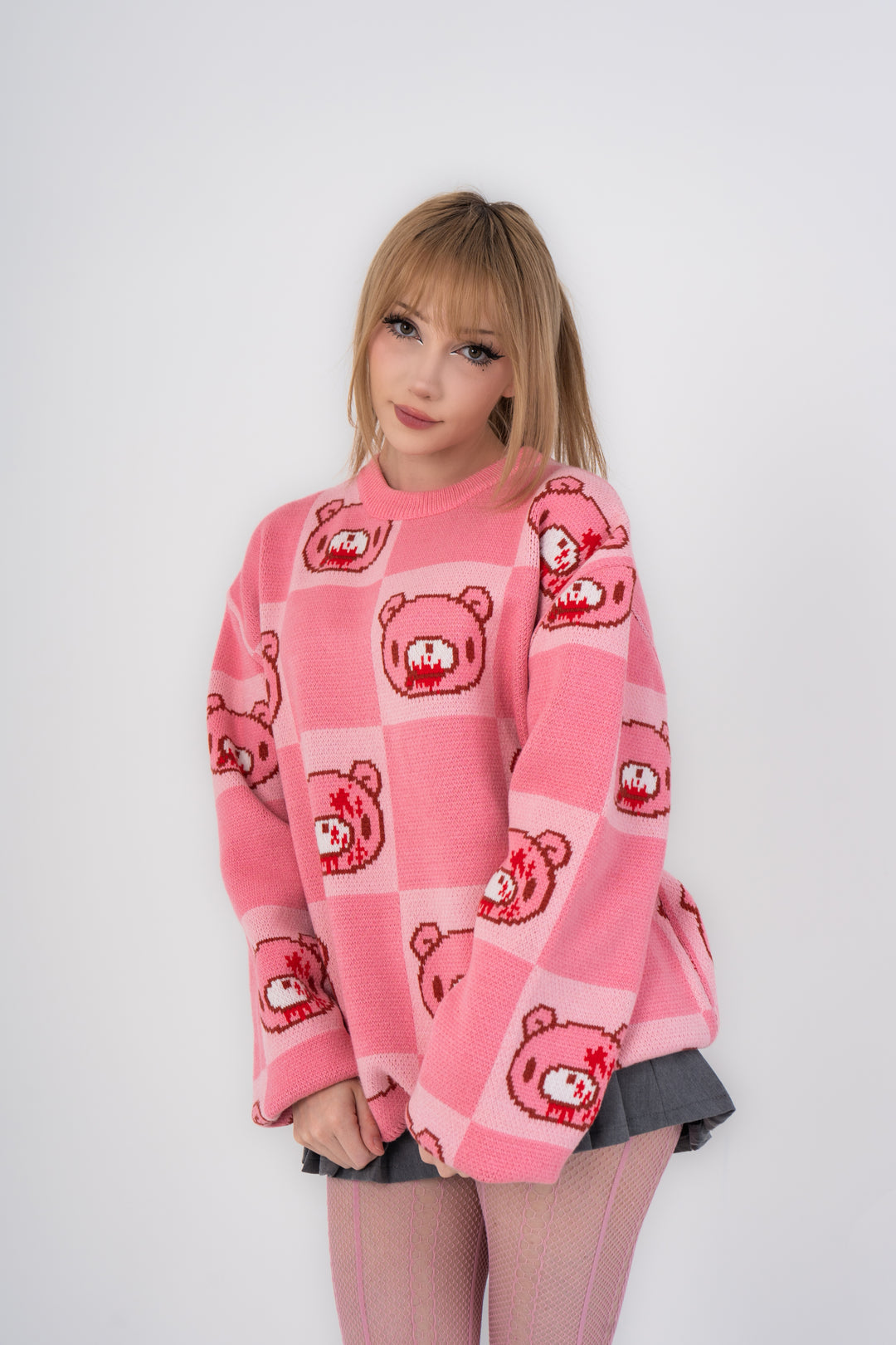 Gloomy Bear Patterned Sweater