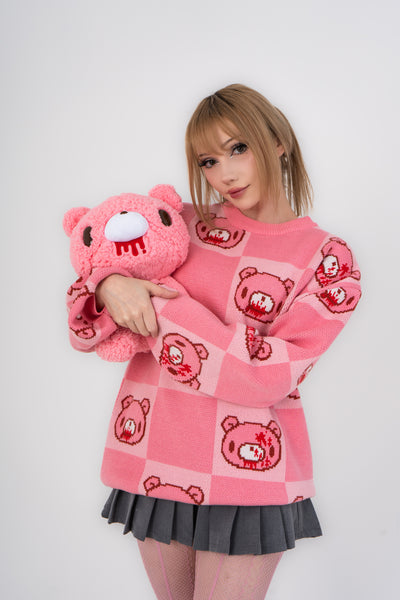 Gloomy Bear Patterned Sweater