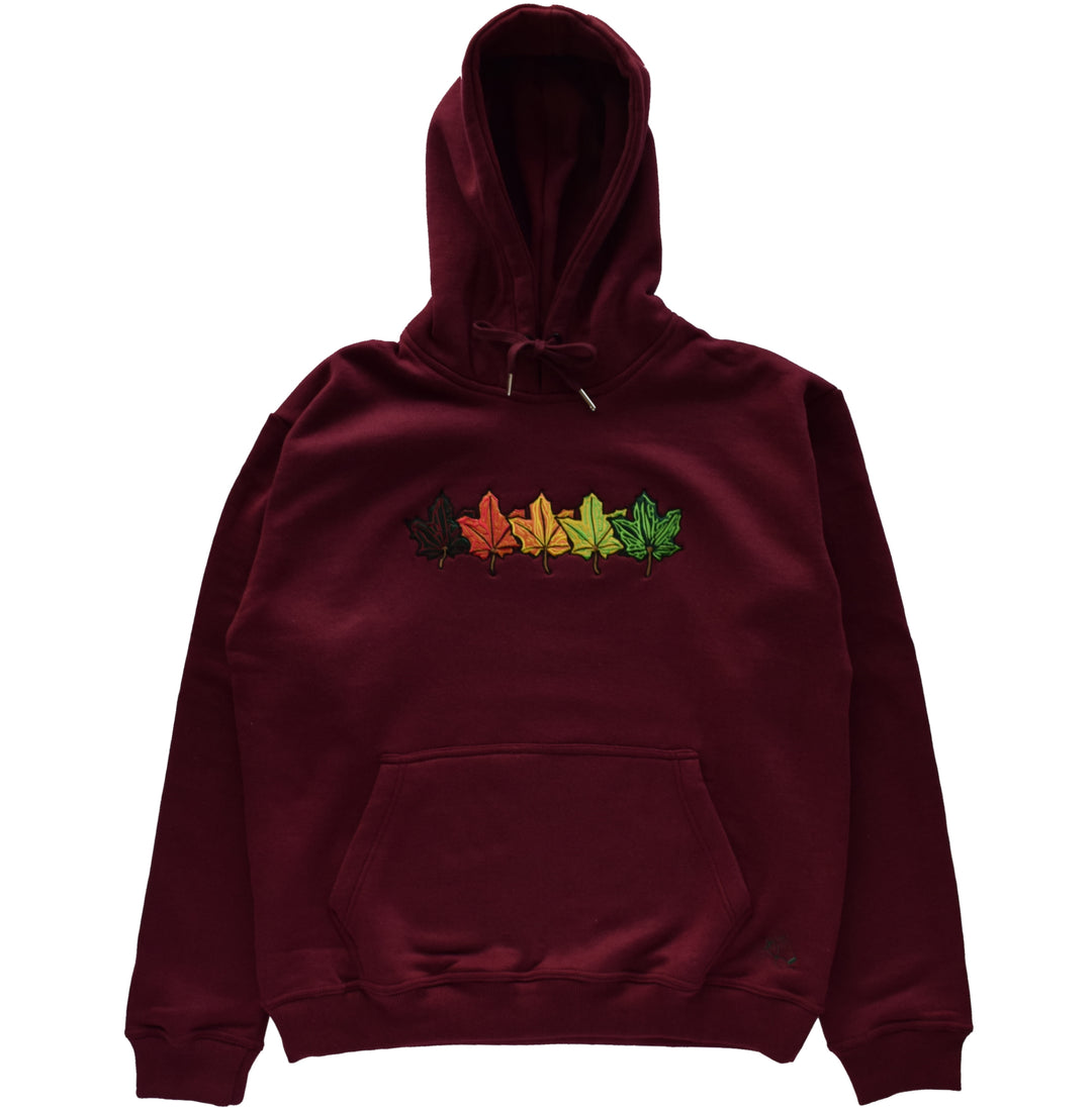 Burgundy Fall Leaves Hoodie