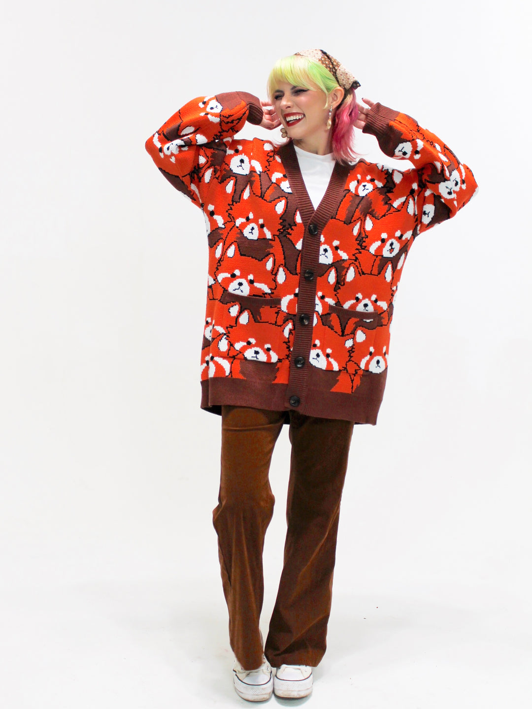 Left on Red Panda Cardigan