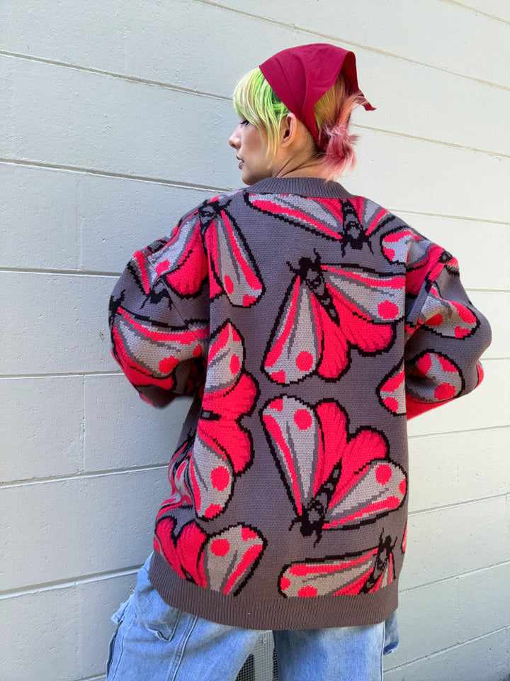 Cinnabar Moth Cardigan