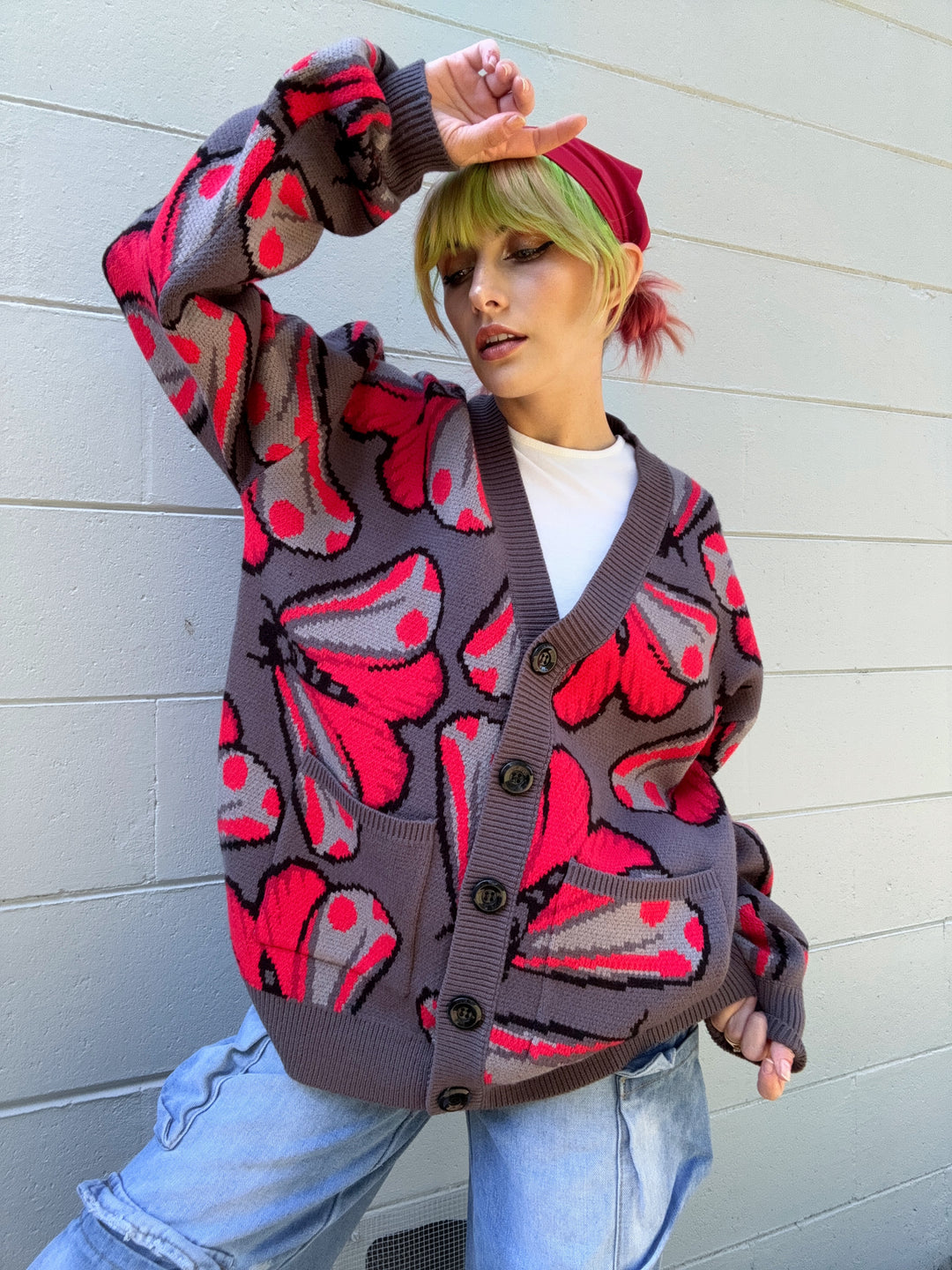 Cinnabar Moth Cardigan