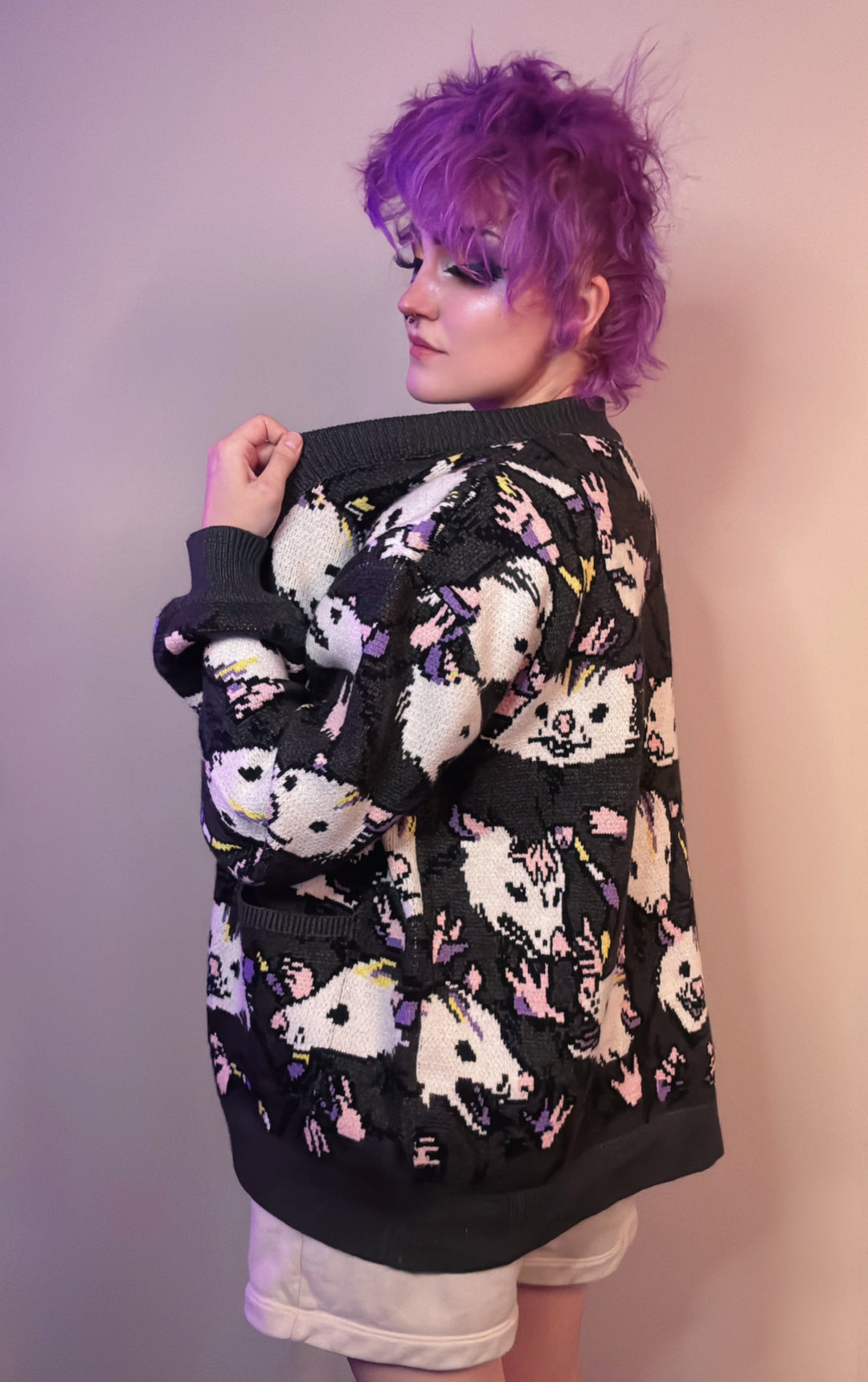 Nonbinary Possum Cardigan