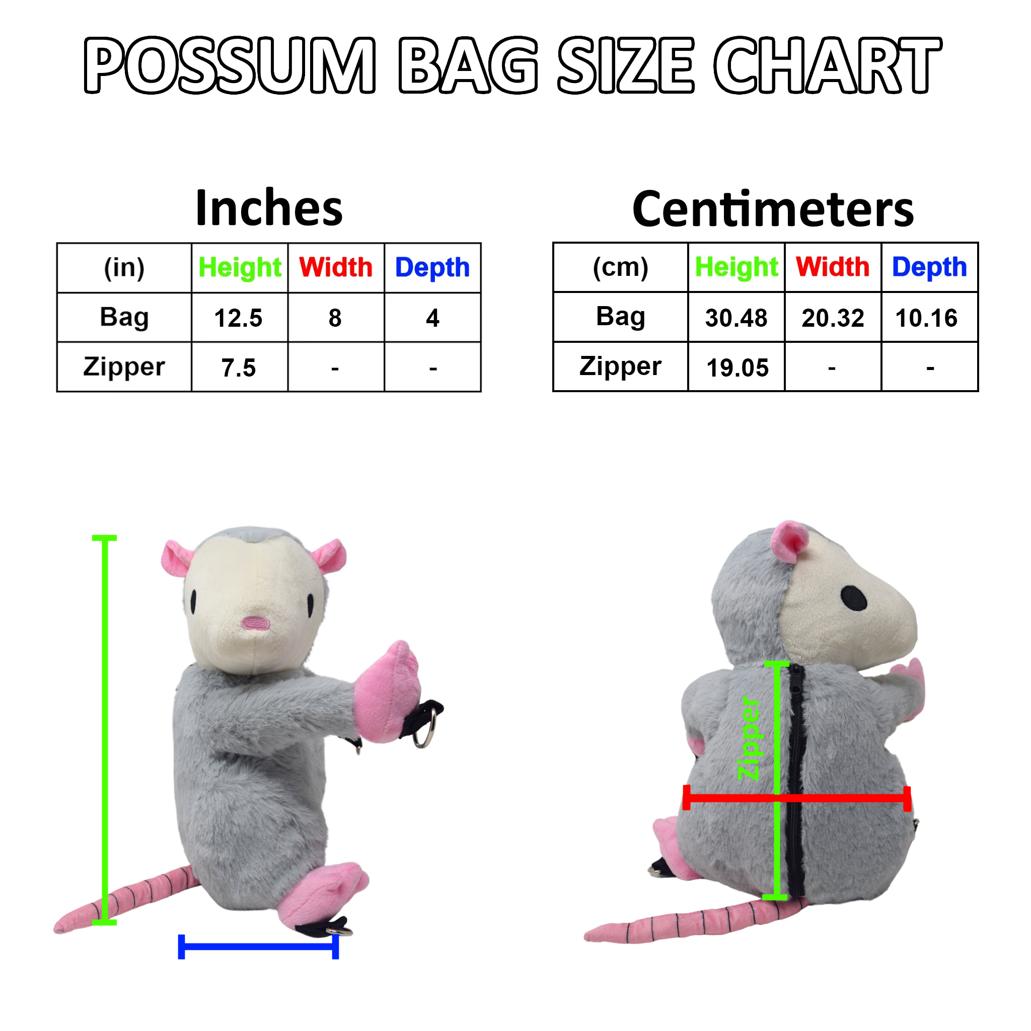 Opossum plush backpack hotsell