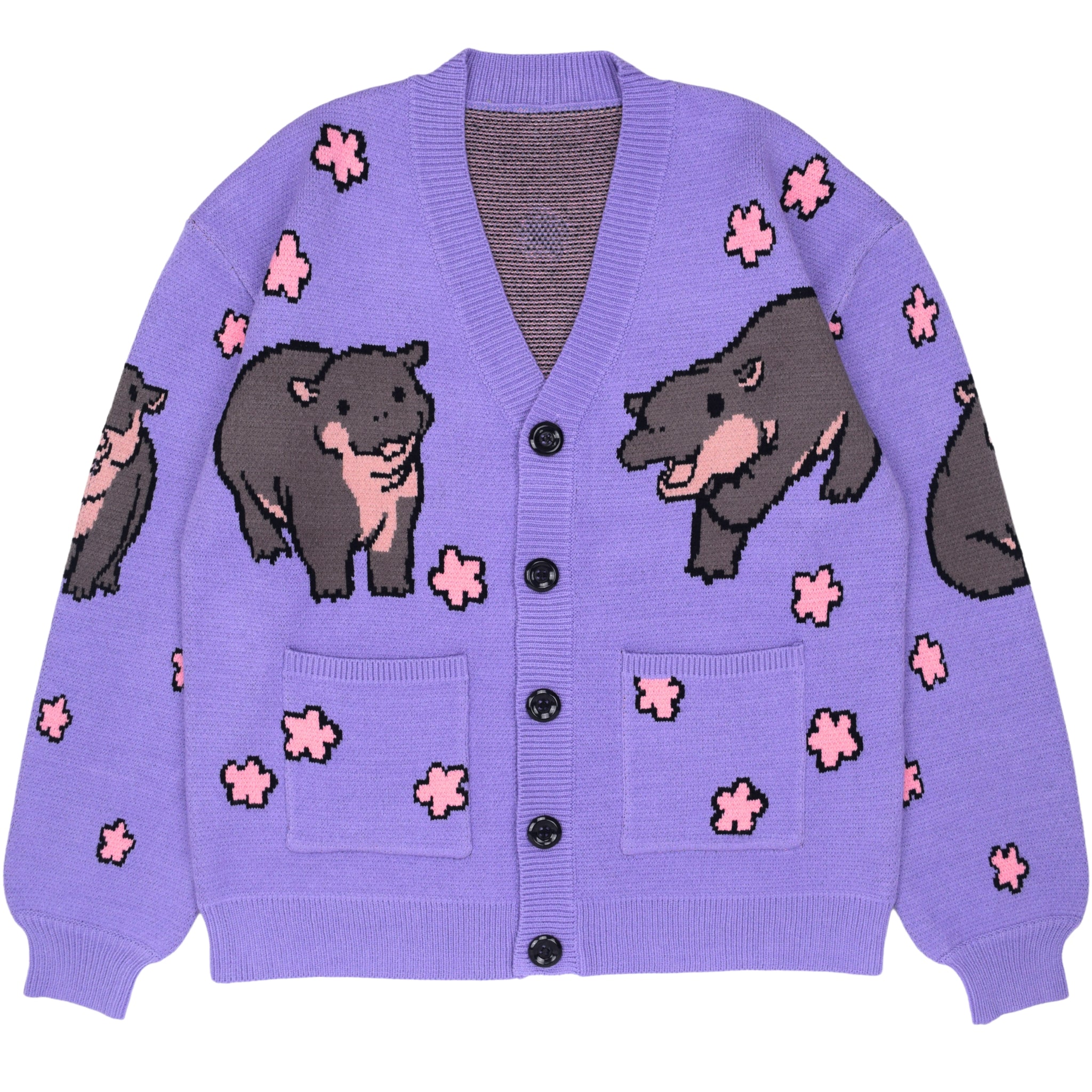 Purple Pygmy Hippo Cardigan