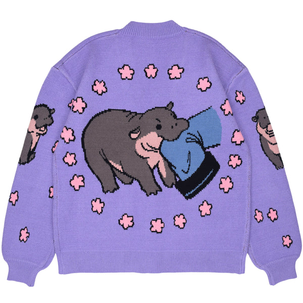 Purple Pygmy Hippo Cardigan