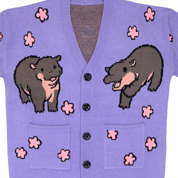 Purple Pygmy Hippo Cardigan