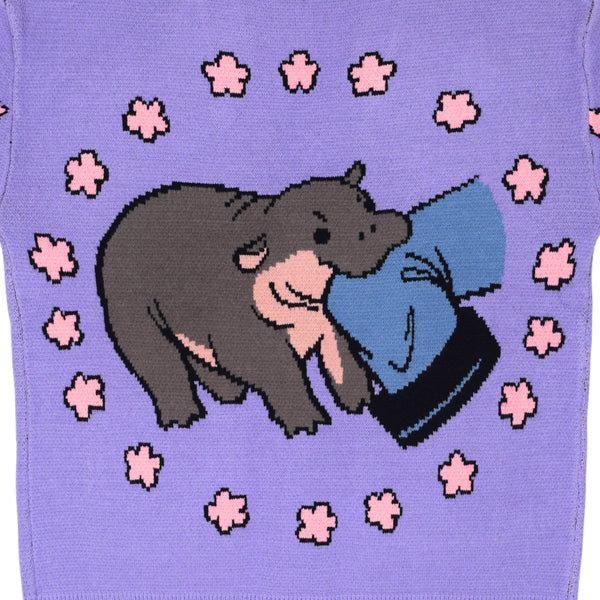 Purple Pygmy Hippo Cardigan