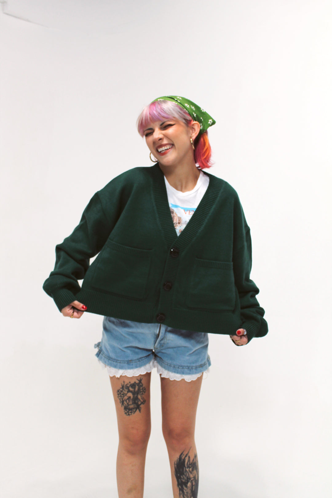 Cropped Touch Grass Cardigan