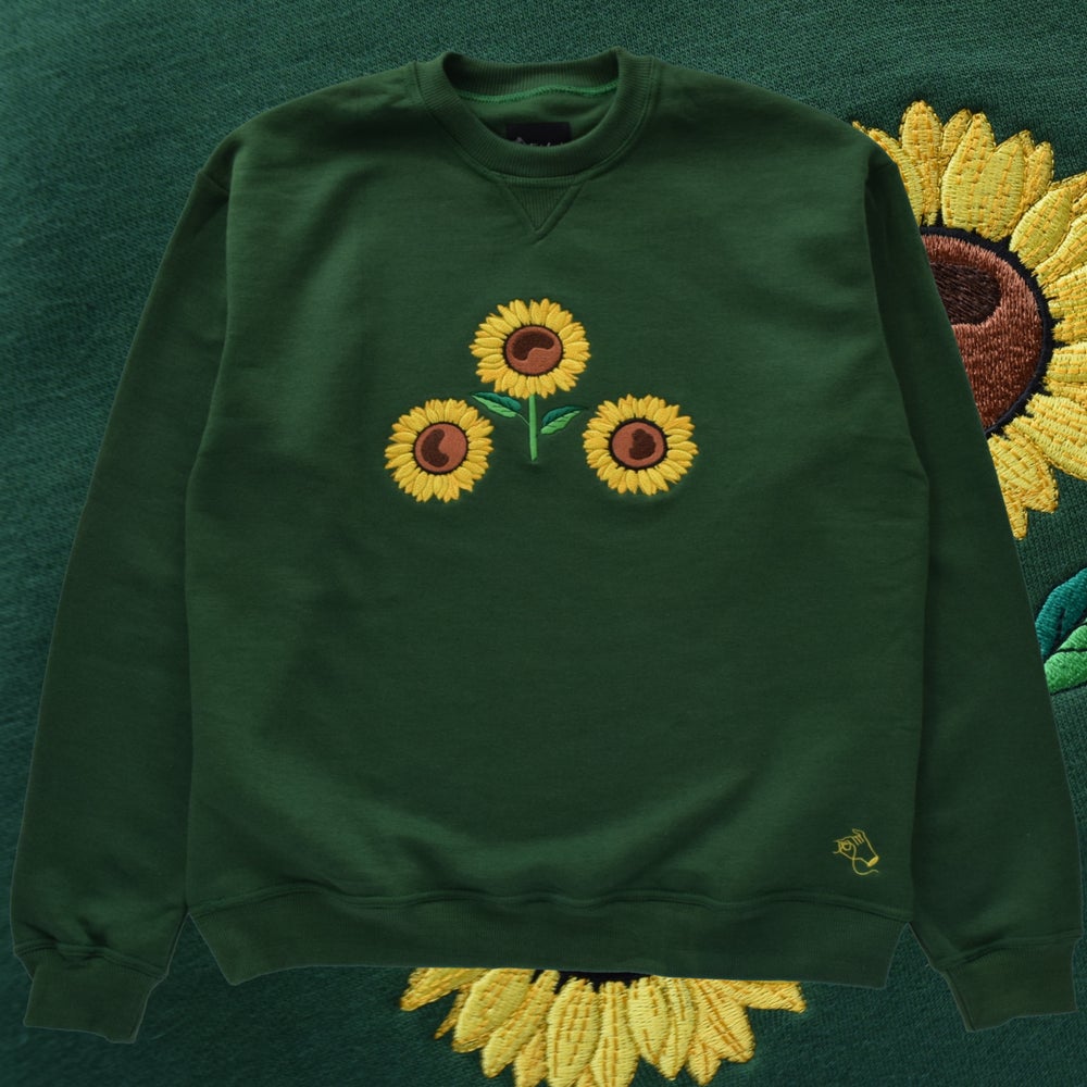 Green sunflower sweater sale