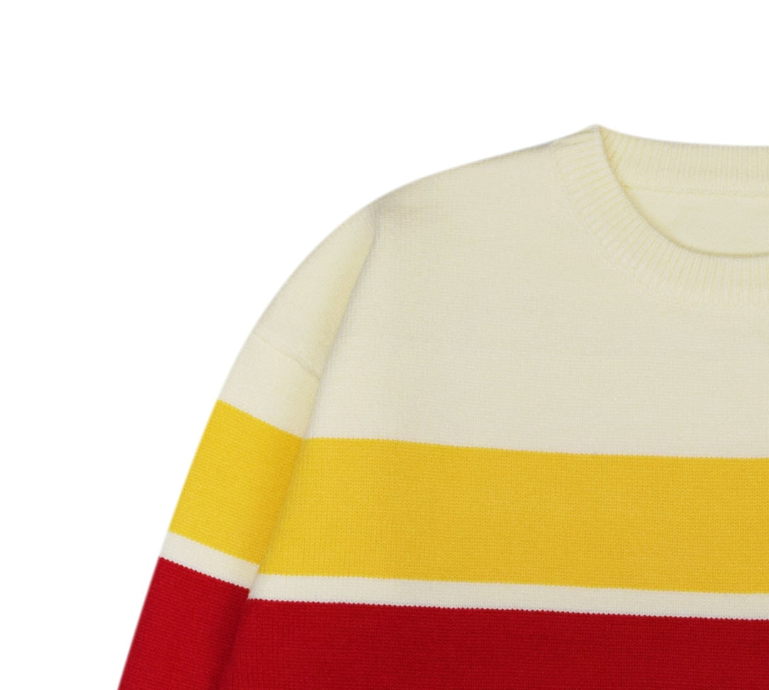 Yellow and Red Striped Sweater